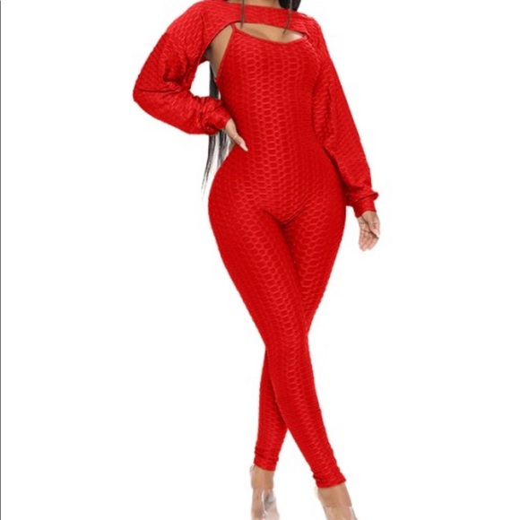 BBV Attire Pants - Textured One Piece Jumpsuit with Camisole …